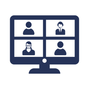 A group of people on a computer screen.