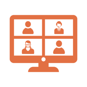 A group of people on a computer screen.