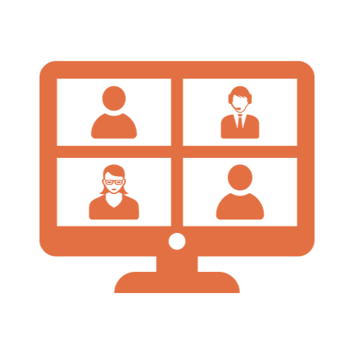 A group of people on a computer screen.