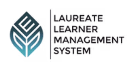 Logo of Laureate Learner Management System, featuring a geometric leaf design alongside the text "Laureate Learner Management System" in capital letters, ideal for TESOL and English Language Course Licencing programs.